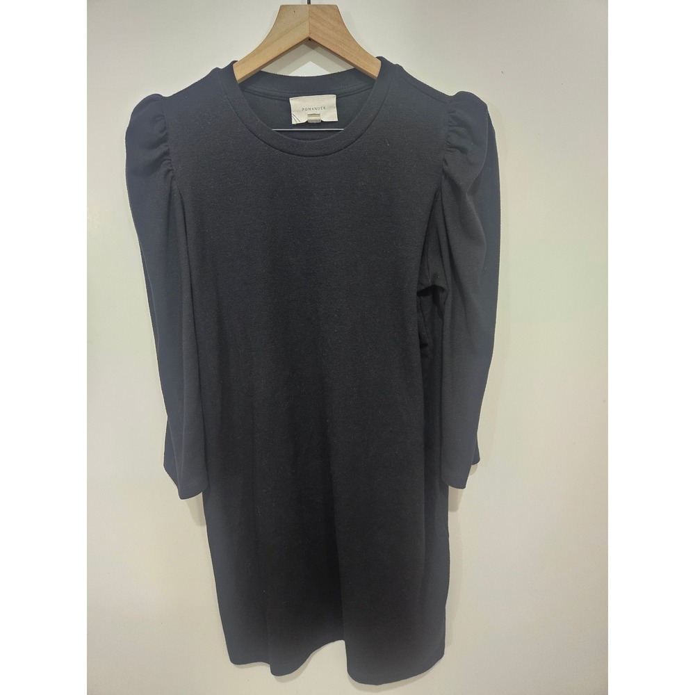 Pomander Place Vesty Mini Dress M Black Puff Sleeve Tuckernuck Cotton Stretch